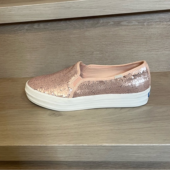 Rare KEDS Rose Gold Sequin Transformer Slip-On Sneakers - Size 8.5 - Picture 14 of 16